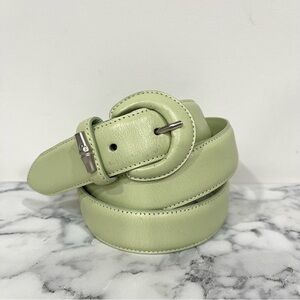 Vintage Longchamp Matcha Pistachio Green Leather Belt Free Size